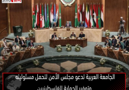 الجامعة العربية تدعو مجلس الأمن لتحمل مسئوليته وتوفير الحماية للفلسطينيين