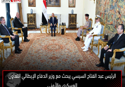 الرئيس عبد الفتاح السيسي يبحث مع وزير الدفاع الإيطالي التعاون العسكري والأمني
