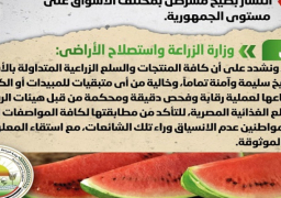 بالإنفوجراف.. الحكومة تنفي ما يتردد عن انتشار بطيخ مسرطن بمختلف الأسواق على مستوى الجمهورية