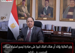 وزير المالية يؤكد أن هناك اقبالا كبيرا على مبادرة تيسير استيراد سيارات المصريين في الخارج