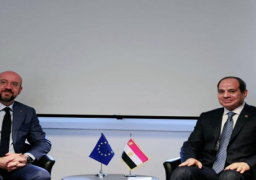 على هامش قمة باريس.. الرئيس السيسي يلتقي رئيس المجلس الأوروبي
