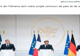 ماكرون: انتصار أوكرانيا يساعد في تحقيق مشروعنا المشترك للأمن والسلام في أوروبا