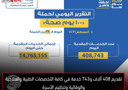 تقديم 408 آلاف و743 خدمة في كافة التخصصات الطبية والعلاجية والوقائية وتنظيم الأسرة