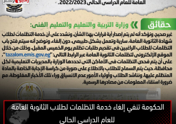 الحكومة تنفي إلغاء خدمة التظلمات لطلاب الثانوية العامة للعام الدراسي الحالي