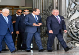 بالصور.. الرئيس السيسى يودّع عاهل الأردن والرئيس الفلسطيني بعد قمة العلمين