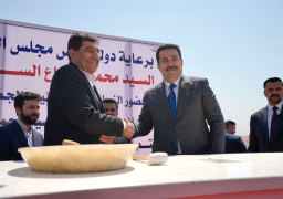 رئيس الوزراء العراقي يضع حجر أساس مشروع الربط السككي بين العراق وإيران