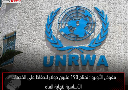 مفوض الأونروا: نحتاج 190 مليون دولار للحفاظ على الخدمات الأساسية لنهاية العام