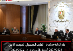 وزير الزراعة يستعرض التركيب المحصولي للموسم الزراعي 2022/2023 مُقارنةً بالمُستهدف في 2023/2024