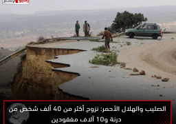 الصليب والهلال الأحمر: نزوح أكثر من 40 ألف شخص من درنة و10 آلاف مفقودين