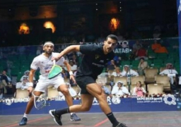 مازن هشام يهزم الشوربجي ويصعد الى نصف نهائي بطولة قطر للإسكواش