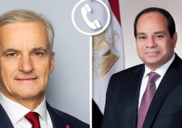الرئيس السيسي ورئيس وزراء النرويج يؤكدان ضرورة وقف التصعيد وحماية المدنيين في غزة