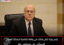 رئيس وزراء لبنان يشارك فى وقفة تضامنية استنكارا للعدوان الإسرائيلى على مستشفى غزة