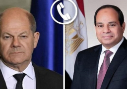 الرئيس السيسي يبحث هاتفيا مع المستشار الألماني مستجدات الأوضاع في قطاع غزة