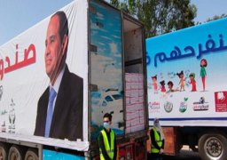 صندوق تحيا مصر: قافلة المساعدات الإنسانية الشاملة تصل لمنفذ رفح البري