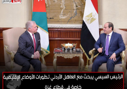الرئيس السيسي يبحث مع العاهل الأردني تطورات الأوضاع الإقليمية خاصة في قطاع غزة