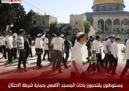 مستوطنون يقتحمون باحات المسجد الأقصى بحماية شرطة الاحتلال الإسرائيلى