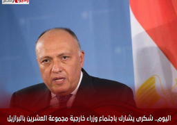 اليوم.. شكرى يشارك باجتماع وزراء خارجية مجموعة العشرين بالبرازيل