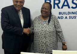 وزير الخارجية يلتقي مع وزيرة خارجية جنوب افريقيا على هامش اجتماع وزراء خارجية دول مجموعة العشرين