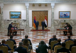 بالفيديو.. الرئيس السيسي ورئيس وزراء أرمينيا يشهدان مراسم توقيع اتفاقيات ومذكرات تفاهم بين البلدين