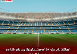 الموافقة على حضور 30 ألف مشجع لمباراة مصر ونيوزيلندا في العاصمة الإدارية
