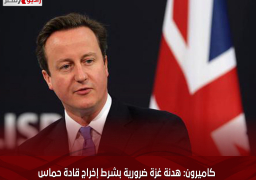 كاميرون: هدنة غزة ضرورية بشرط إخراج قادة حماس