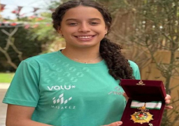 هنا جودة تحصل على وسام الرياضة من رئيس الجمهورية