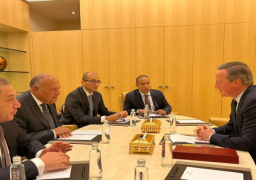 وزير الخارجية يؤكد لنظيره البريطاني أهمية التحرك الدولي لوقف إطلاق النار بقطاع غزة