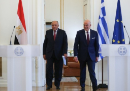 خلال مؤتمر صحفي مشترك مع نظيره اليوناني .. وزير الخارجية : التوصل إلى حل جذري للصراع الفلسطيني الإسرائيلي ضروري لإنهائه