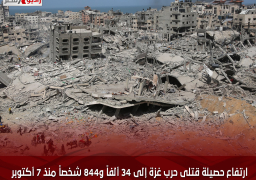 ارتفاع حصيلة قتلى حرب غزة إلى 34 ألفاً و844 شخصاً منذ 7 أكتوبر