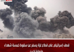 قصف إسرائيلي على قطاع غزة يسفر عن سقوط خمسة شهداء وإصابة آخرين