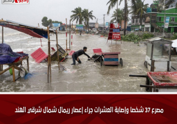 مصرع 37 شخصا وإصابة العشرات جراء إعصار ريمال شمال شرقي الهند