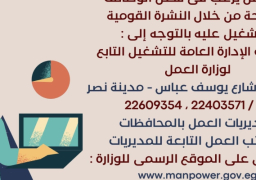 بالإنفوجراف ..3162 فرصة عمل جديدة في 45 شركة خاصة تنتظر شباب 12 محافظة