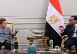 بالصور.. على هامش الملتقى الدولي الأول لبنك التنمية الجديد ..رئيس الوزراء يلتقي رئيسة البنك التابع للبريكس