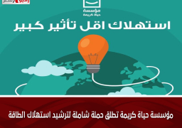 مؤسسة حياة كريمة تطلق حملة شاملة لترشيد استهلاك الطاقة