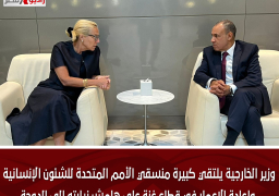 وزير الخارجية يلتقي كبيرة منسقي الأمم المتحدة للشئون الإنسانية وإعادة الإعمار في قطاع غزة على هامش زيارته إلى الدوحة