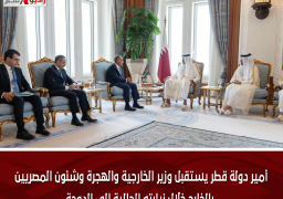 أمير دولة قطر يستقبل وزير الخارجية والهجرة وشئون المصريين بالخارج خلال زيارته الحالية إلى الدوحة