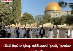 مستعمرون يقتحمون المسجد الأقصى بحماية من شرطة الاحتلال الإسرائيلية