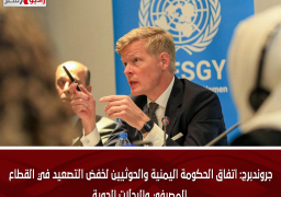 جروندبرج: اتفاق الحكومة اليمنية والحوثيين لخفض التصعيد في القطاع المصرفي والرحلات الجوية