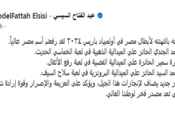 الرئيس السيسي يهنئ أبطال مصر الحائزين على ميداليات في أولمبياد باريس 2024