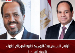 الرئيس السيسي يبحث اليوم مع نظيره الصومالي تطورات الأوضاع الإقليمية