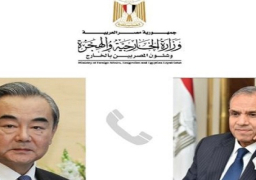 وزير الخارجية يبحث هاتفيا مع نظيره الصيني جهود الحيلولة دون توسيع رقعة الصراع بالإقليم