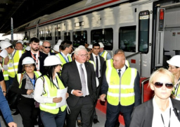 بالصور .. الرئيس الألماني يزور محطة العاصمة بمشروع الخط الأول من شبكة القطار الكهربائي السريع