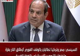 السيسي: مصر وتركيا تطالبان بالوقف الفوري لإطلاق النار بغزة وترفضان التصعيد الإسرائيلي بالضفة الغربية