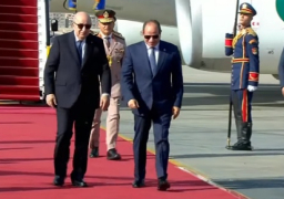 بالفيديو والصور .. الرئيس السيسي يستقبل نظيره الجزائري بمطار القاهرة الدولي