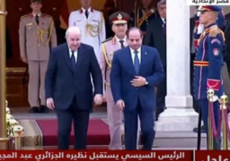 بالفيديو والصور .. مراسم استقبال رسمية للرئيس الجزائري بقصر الاتحادية