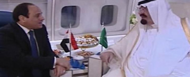 انتهاء المباحثات بين السيسي والعاهل السعودي على متن الطائرة الملكية