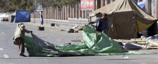 الحوثيون يزيلون مخيمات الاعتصام فى صنعاء