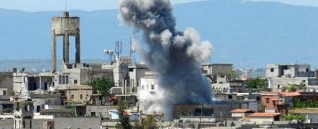 الجيش السورى يستهدف قرية عين الفيجة بالمدفعية الثقيلة