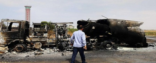 داعش تستهدف مطار الأبرق الدولي شرق ليبيا بصواريخ جراد