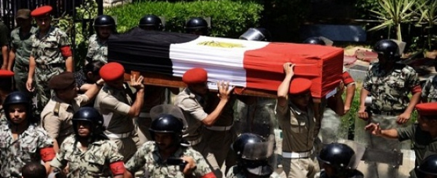 جنازة عسكرية لشهيدى الشرطة في حادث تصادم بقليوب